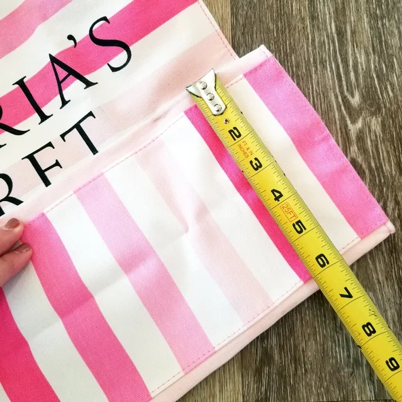 Victoria's Secret Vintage Pink Striped Beach Tote NWT Resort Vacay Weekender - Picture 8 of 16